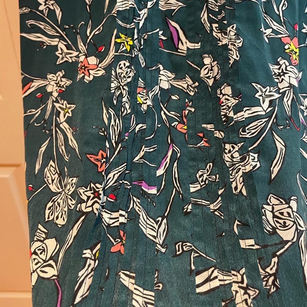 Anthropology Vineet Bahl Turquoise Floral Dress Size XS - Picture 13 of 16